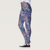 blaue rosa Distel Leggings (Links)