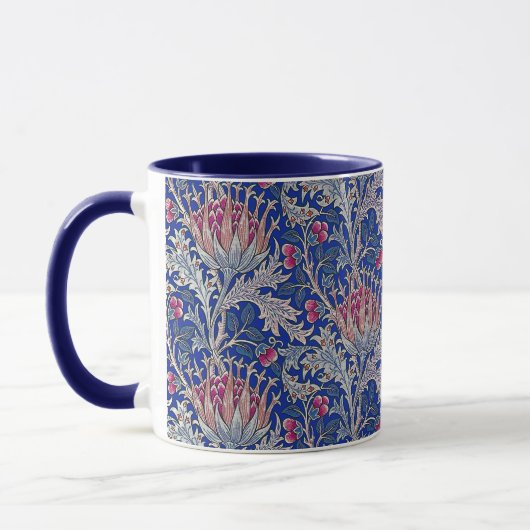 blaue rosa Distel Tasse (Links)