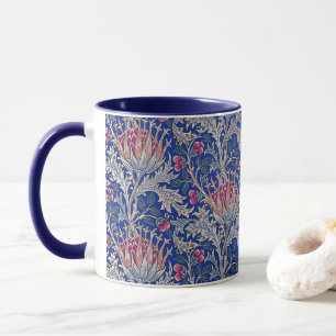 blaue rosa Distel Tasse