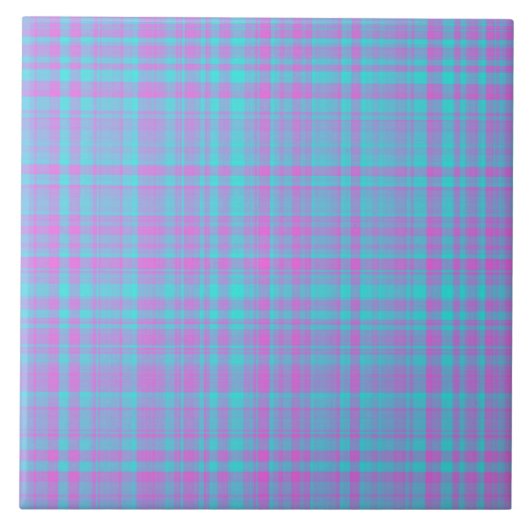 Blaue Rosa Karomuster Fliese (Vorderseite)