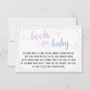 Blaue rosa Konfetti Baby Buch Anfrage Einlegekarte Einladung