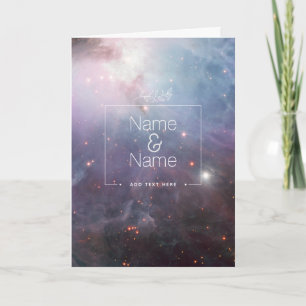 Blaue rosa Kosmossterne Dankeskarte