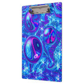 Blaue rosa lila abstrakte Kunst Klemmbrett (Links)