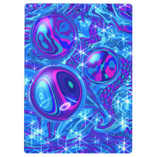 Blaue rosa lila abstrakte Kunst Klemmbrett