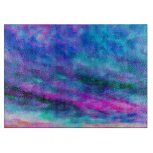 Blaue Rosa Lila Aquarell-Kunst abstrakt  Schneidebrett