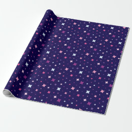 Blaue Rosa Lila Sterne Kosmischer Raum. Geschenkpapier