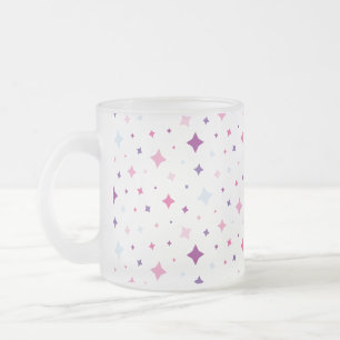 Blaue Rosa Lila Sterne Kosmischer Weltraum Nachthi Mattglastasse