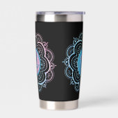 Blaue & rosa Mandala-Wasserflasche Thermobecher (Links)
