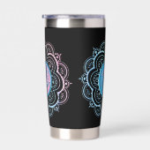 Blaue & rosa Mandala-Wasserflasche Thermobecher (Rechts)