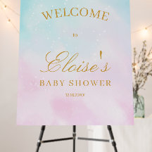 Blaue Rosa Ombre Geschlecht Enthüllung Baby Shower