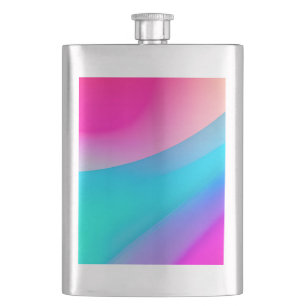 Blaue rosa Ombre-Wasserfarbe abstrakt pastell Flachmann