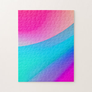 Blaue rosa Ombre-Wasserfarbe abstrakt pastell Puzzle