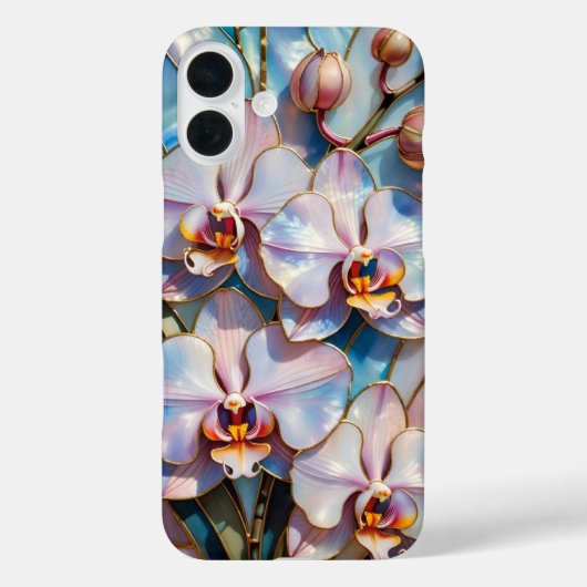 Blaue Rosa Orchideen-Ästhetik-Handyhülle Case-Mate iPhone Hülle (Rückseite)
