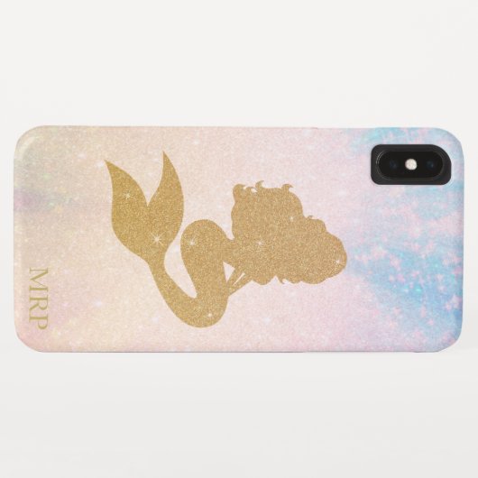 *~* blaue rosa Schein-GoldGlitzer-Meerjungfrau Case-Mate iPhone Hülle (Rückseite (Horizontal))