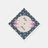 Blaue Rosa Schmetterlinge Serviette (Ecke)