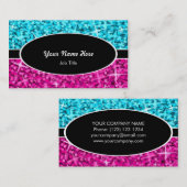 Blaue rosa schwarze ovale Visitenkarte der (Vorne/Hinten)