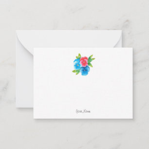 Blaue rosa Stiefmütterchen Mitteilungskarte