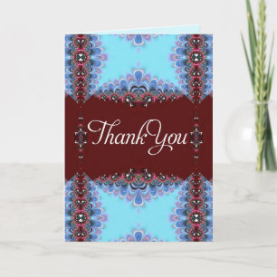 Blaue rosa süße Land-Lace-Dankeschön-Karte Dankeskarte