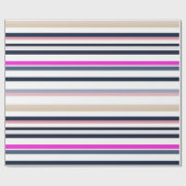 Blaue Rosa und Sandstreifen Geschenkpapier (Flach)