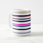 Blaue Rosa und Sandstreifen Kaffeetasse (Vorderseite Links)