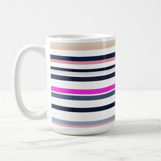 Blaue Rosa und Sandstreifen Kaffeetasse (Links)