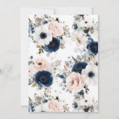Blaue, rosa und weiße Anemonenkrieg Einladung (Rückseite)