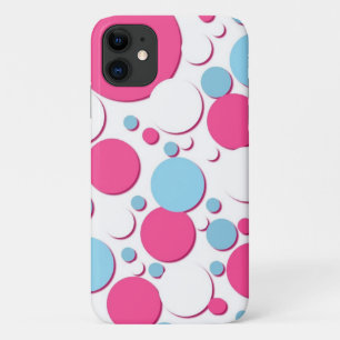 Blaue rosa und weiße Punkte Case-Mate iPhone Hülle