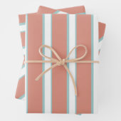Blaue, rosa und weiße Streifen Geschenkpapier Set (Beispiel)