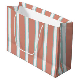 Blaue, rosa und weiße Streifen Große Geschenktüte