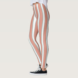 Blaue, rosa und weiße Streifen Leggings