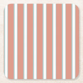 Blaue, rosa und weiße Streifen Rechteckiger Pappuntersetzer (Vorderseite)