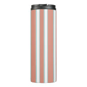 Blaue, rosa und weiße Streifen Thermosbecher (Rückseite)