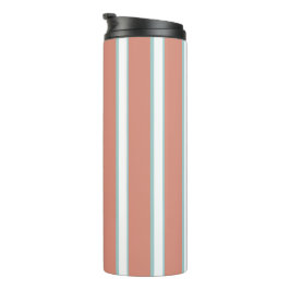 Blaue, rosa und weiße Streifen Thermosbecher