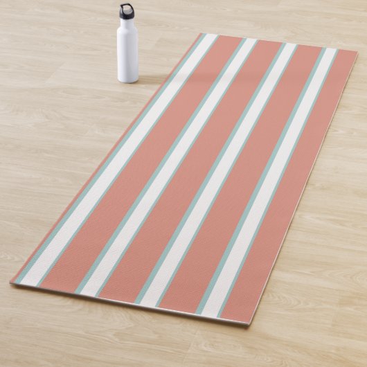 Blaue, rosa und weiße Streifen Yogamatte (Beispiel)