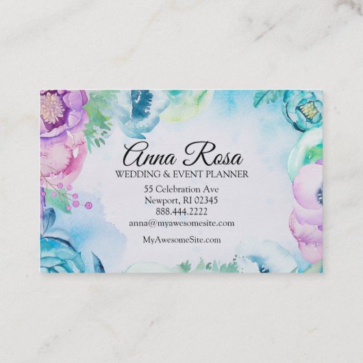 *~* blaue rosa visitenkarte (Rückseite)