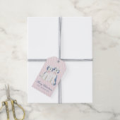 Blaue & Rosa Weihnachtshunde Geschenkanhänger (Mit Garn)