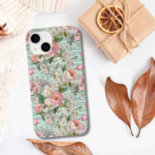 Blaue Rosa Weiße Florale Shabby Chic Viktorianisch Case-Mate iPhone 14 Hülle