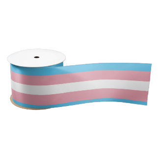 Blaue rosa weiße Streifen des Transgender-Stolz-| Satinband