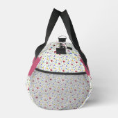 Blaue rosa Wildblumen Wasserfarbe-Monogramm-Name  Duffle Bag (Rechts)
