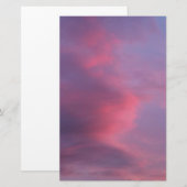 Blaue rosa Wolken Briefpapier (Vorne/Hinten)