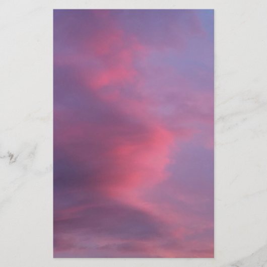 Blaue rosa Wolken Briefpapier (Vorderseite)