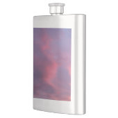 Blaue rosa Wolken Flachmann (Links)