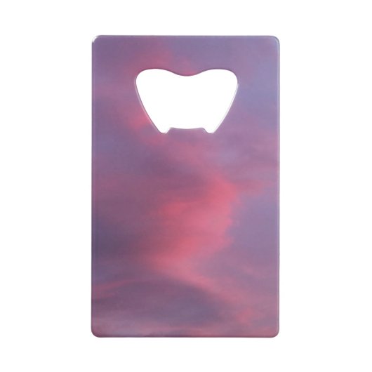 Blaue rosa Wolken Geldbeutel Flaschenöffner (Vorderseite)