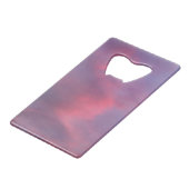 Blaue rosa Wolken Geldbeutel Flaschenöffner (Rückseite Schrägansicht)