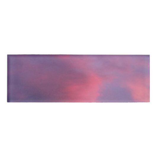 Blaue rosa Wolken Namenschild (Vorderseite)