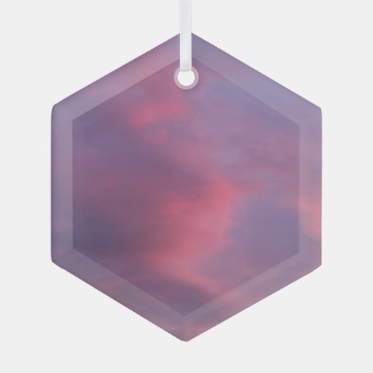 Blaue rosa Wolken Ornament Aus Glas (Vorderseite)