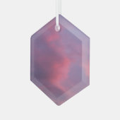 Blaue rosa Wolken Ornament Aus Glas (Vorderseite Links)