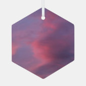 Blaue rosa Wolken Ornament Aus Glas (Rückseite)