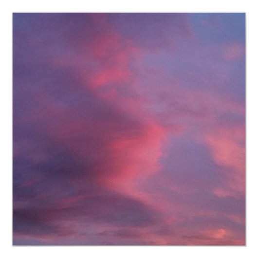 Blaue rosa Wolken Poster (Vorderseite)
