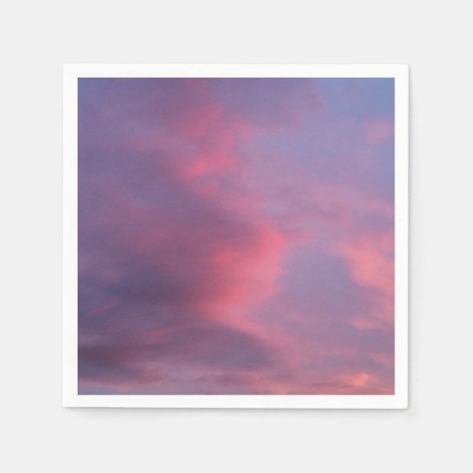 Blaue rosa Wolken Serviette (Vorderseite)
